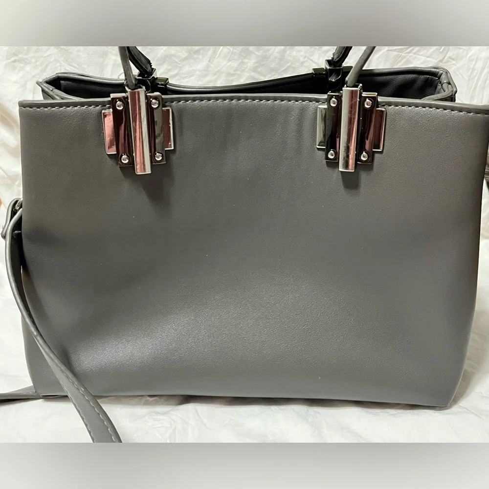 Charming Charlie Gray Purse Handbag with 2 straps, Preloved. - Picture 4 of 16